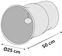 Flamingo Tunnel Pour Chat Noir/blanc 50cm Dia.25cm -Éco Pattes 1336bf89ba72e545ee58e27419ff67e1b53b76222d6f871ea4e17437304ae181