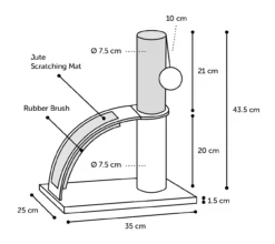 Flamingo Arbre à Chat Tessa Crème 35x25x43,5cm -Éco Pattes 13dbc823342d968debb772475eccad4339574bb371984d92daa7a79b262e0c83