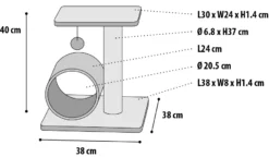 Flamingo Arbre à Chat Triolet Gris 38x38x40cm -Éco Pattes 1859a6f737b267372d47ce9215d4982381fdd85b5d0434f79a035760263a4ceb