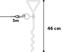 Flamingo Piquet D'attache Pilka 46cm Avec CÃ¢ble 3m -Éco Pattes 1a0f83937b842bd562696388a14acf7de2c27f72b2d639231e29efbefadd28fd