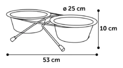 Flamingo Gamelle Pour La Nourriture Et L'eau Set + Support Arjun Inox 25cm 2500ml -Éco Pattes 2101011f3c5e0452d66c902e8e1e9cc5c93c7277da8f6632c512061b48ebc6fa
