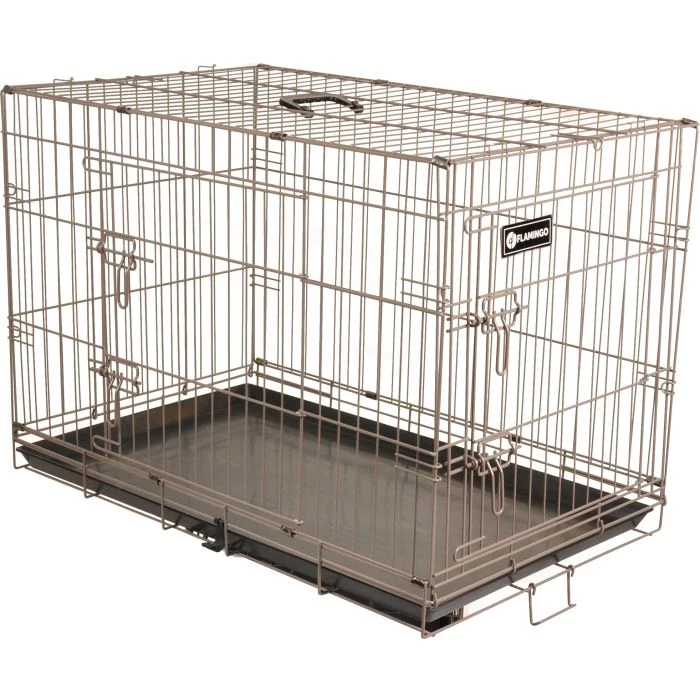 Flamingo Cage Pour Chien Ebo Taupe M 47x77x55cm 1 Flamingo Cage Pour Chien Ebo Taupe M 47x77x55cm