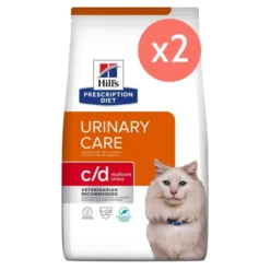 Lot De 2 Sacs Hill's Prescription Diet C/D Urinary Stress Multicare Croquettes Pour Chat Au Poisson - 3Kg