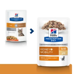 Hill's Prescription Diet K/D + Mobility Croquettes Pour Chat Au Poulet -Éco Pattes 52742011561 0 prescription diet chat k d mobility sachet repas poulet