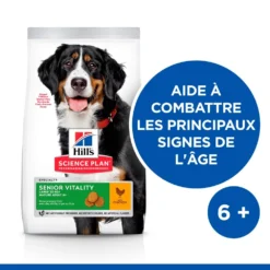 Hill's Science Plan Senior Vitality Croquettes Pour Grand Chien Mature Au Poulet Et Au Riz 14Kg -Éco Pattes 52742025964 2 science plan senior vitaity chien large croquettes poulet