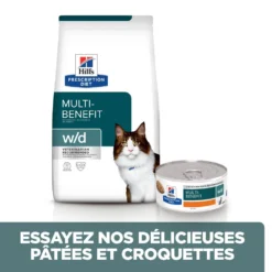 Hill's Prescription Diet W/D Multi Benefit Croquettes Et Boîtes Pour Chat Au Poulet -Éco Pattes 52742042251 3 prescription diet chat w d croquettes poulet 1