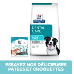 Hill's Prescription Diet T/D Dental Care Croquettes Pour Chien Au Poulet -Éco Pattes 52742402703 3 prescription diet chien t d croquettes poulet 1