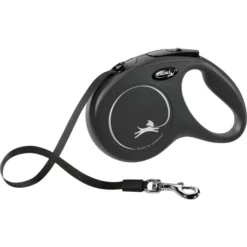 Laisse Flexi New Classic Sangle S/5m Noir