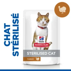Hill's Science Plan Adult Sterilised Pack Mixte Sachets Repas Chat - 12 X 85g (3 Poulet, 3 Dinde, 3 Saumon, 3 Truite) 13 Hill's Science Plan Adult Sterilised Pack Mixte Sachets Repas Chat - 12 X 85g (3 Poulet, 3 Dinde, 3 Saumon, 3 Truite) -Éco Pattes Hills science plan chat adult sterilised sachet repas pack mixte poulet dinde saumon truite 2 FR