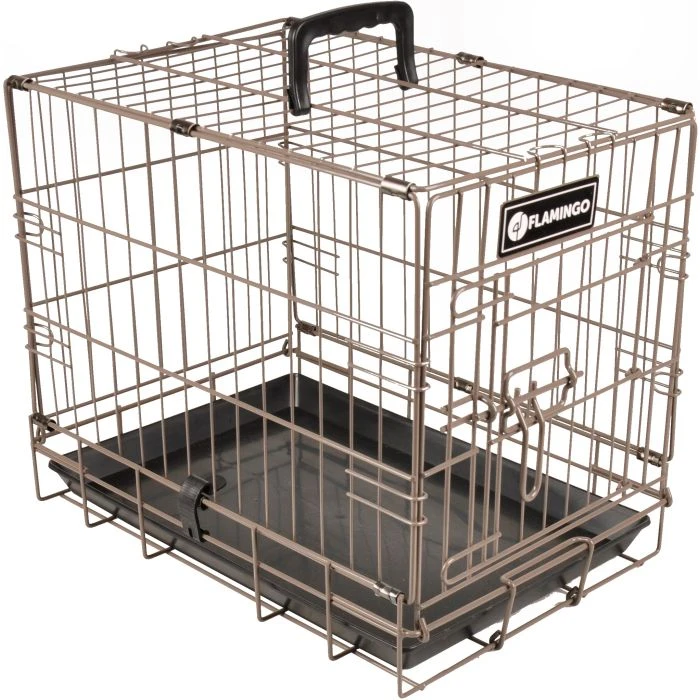 Flamingo Cage Pour Chien Ebo Taupe XS 31x47x38cm 1 Flamingo Cage Pour Chien Ebo Taupe XS 31x47x38cm