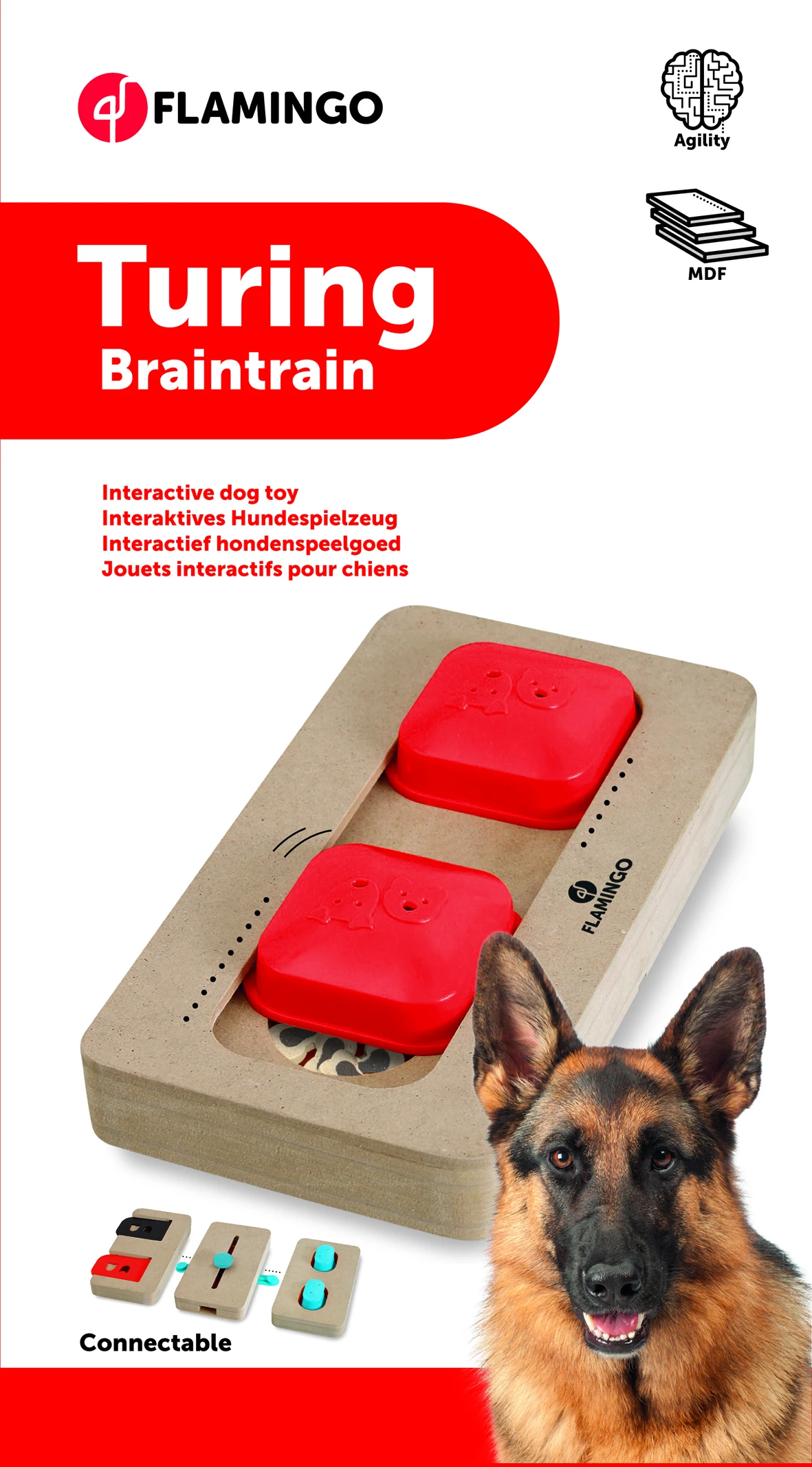 Flamingo Jouet Chien Wooden Brain Train Turing 22x12cm 2 Flamingo Jouet Chien Wooden Brain Train Turing 22x12cm – Image 2