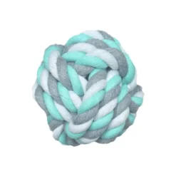 Flamingo Jouet Chien Jim Balle En Coton Menthe/blanc/gris 15 Cm