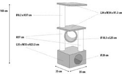 Flamingo Griffoir Baretti Gris 35x35x103cm -Éco Pattes de2673aa01438966124af0904bc0c298e61a98fcd0e1a8874913819c1a53b79e