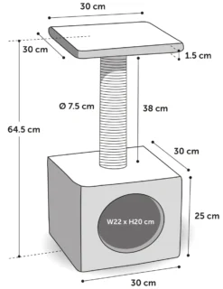 Flamingo Arbre à Chat Charles Gris 30x30x64,5cm -Éco Pattes ededae8fa84c3ee23e88295d8fdac43a630330cbecb16212852451036ebcf39e scaled