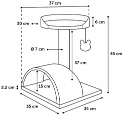 Flamingo Arbre à Chat Gene Gris 35x37x45cm -Éco Pattes f1ed5589dcc3bbcb0446f8cc522b41fc335e3a6aed762503634cadd4cc006db6